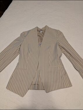 Tommy Hilfiger Cream Blazer with Navy Pinstripes